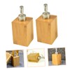 Alipis Bamboo Stainless Steel Pump Bottles 2 Pcs Refillable Soap
