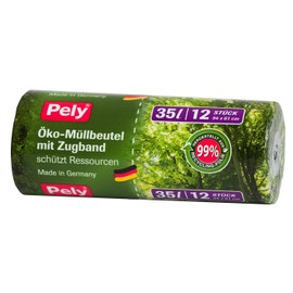 pely 8609 35 Litre Eco Drawstring Bin Liners (Pack of 12)