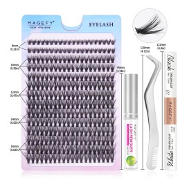 Extensiones De Pestañas Postizas Mink + Kit De Pegamento Curvatura D Magefy 8-16mm lashes maquillaje con Removedor y Pinzas y Adhesivo para pestañas