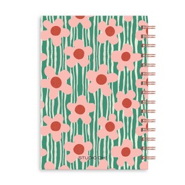 Studio Oh! Oliver Spiral Notebook with Pen Pocket, 5.75" x 8.75", Cute Cover Daily Planner, Hardcover Journal Notepad, 160 Page Lined Paper, 100 GSM Paper Weight, Lay Flat Notebook, Reigning Flowers