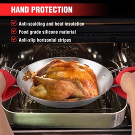 Al Pastor Skewer for Grill Stainless Steel Shawarma Skewer Stand with 3 Spikes (8"/10"/12"),Brush & Anti-scalding Fittings for BBQ Grill Oven