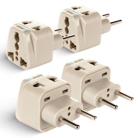 OREI Type C Plug Adapter – European Travel Plug Adapter– CE Certified & RoHS Compliant - US to Europe Plug Adapter, Converter for European Travel (DB-9C-4PK)