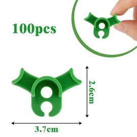 Jiahuade Plant Benders, Pack of 100 Plant Trainers for Low Load, Plant Training Clips, 90 Degree Plant Handle for Bending Plant Stems, Changing the Growth Direction (Green)
