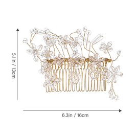 LALAFINA Bride Hair Comb Wedding Headpiece Hair Side Comb Floral Bridal Headpieces