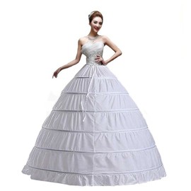 YULUOSHA Women Crinoline Petticoat 6 Hoop Skirt Slips Long Underskirt for Wedding Bridal