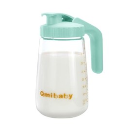34oz Breast Milk Pitcher, Breast Milk Storage Containers for Fridge, Breastfeeding Essentials with Sealing Ring, No Leak Glass Pitcher with Handle and Lid for Ice Tea Juice (Green)