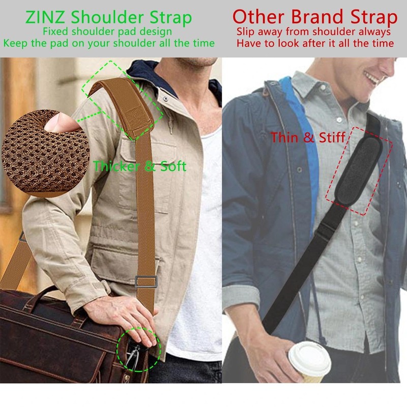 ZINZ Tracolla da 79", Cuscino Fisso Extra Spesso e Cinturino