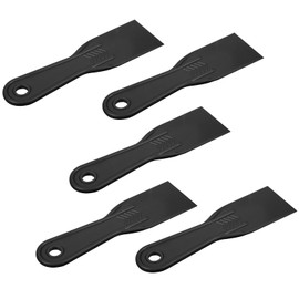 JIYIN 5 PCS Plastic Putty Knife, 2 Inch Flexible Plastic Paint Scraper Tool for Taping Drywall Wall Painting Putty Knife Set Plastic Spreader Spackle Tool for Spackling Patching (Black)