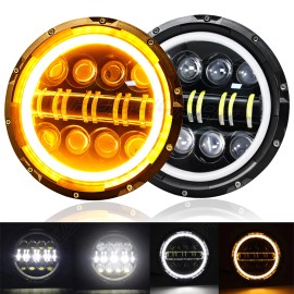 CHUSYYRAY Pair 7inch Round LED Headlights FOR TOYOTA LAND CRUISER FJ40 FJ60 J80 1965-1985