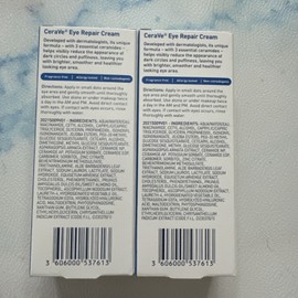 Cerave 2pk Skin Area CeraVe for Eye Puffiness Under Repair Circles Cream Eye