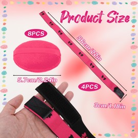 Molain 4 Pcs Elastic Bands for Wig for Keeping Wig in Place with Ear Covers, Lace Band for Wig Grip, Lace Band Melting Band for Lace Front for Women Hair(Rose red bow)