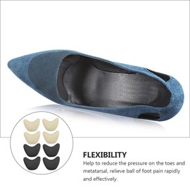 Baluue 4 Pairs Toe Infilled Pad High-heeled Shoes Tip Pad Insoles for Heels High Heel Toe Cushion Toe Protective Pad High Heel Toe Inserts Shoe Plugs Toe Protector Inserts Sponge