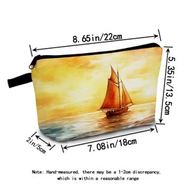MoCaliduccious Sailboat Makeup Bag Travel Portable Cosmetic Pouch Toiletry Organizer Storage Bag Zipper Pouch For Women Organizer Toiletries Bag for Travel