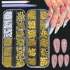 XEAOHESY 2 Boxes Gold Nail Charms Sun Moon Star Nail