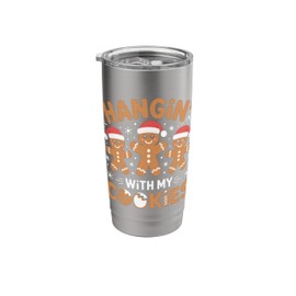 Hangin' with My Cookies Gingerbread Lovers Fun Christmas Tee Stainless Steel Insulated Tumbler