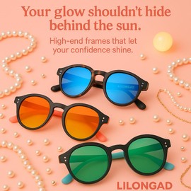 LILONGAD Women’s PC Polarized Sunglasses – Scratch-Resistant Lenses, UV400 Protection, Lightweight TR90 Frame for Driving, Outdoors & Daily Wear