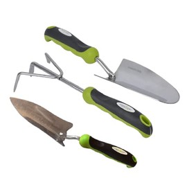 Garden Guru Garden Tool Essentials Set | Trowel Cultivator Transplanter | Rust Resistant Stainless Steel | Ergonomic Comfort Grip