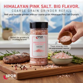 Himalayan Pink Salt Coarse Grain XL 1.2 lb. Bottle Grinder Refill Nutrient and Mineral Dense Salt Crystals by SPQR Seasonings