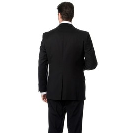 Palm Beach Men's High Twist Wool Suit Separate Jacket, Black, 42 Regular