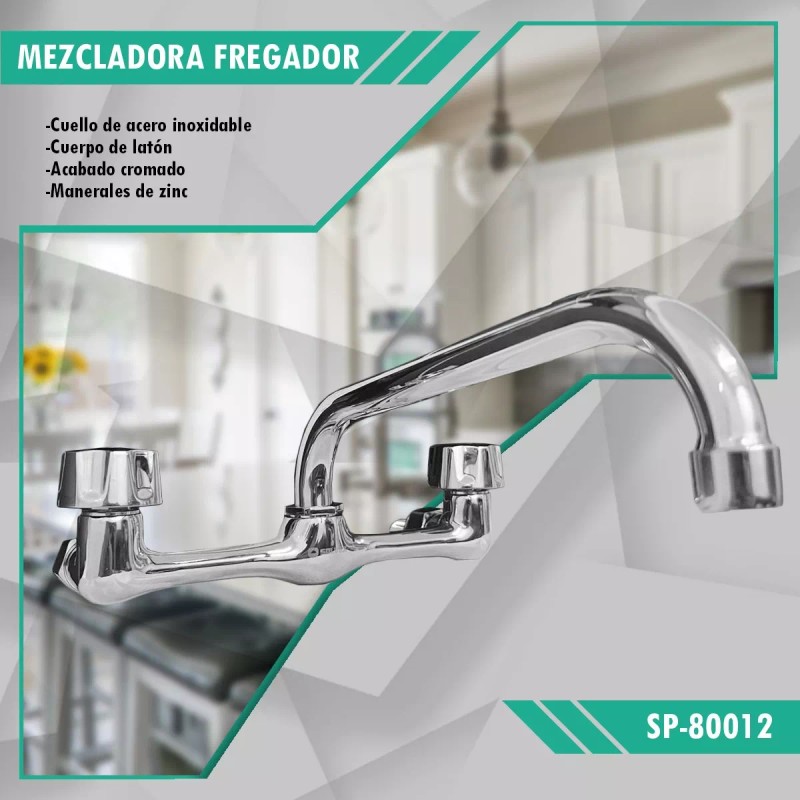 Prez Grifo Mezcladora Fregador Llave Acero Inoxidable Pared