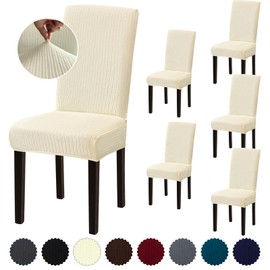 Fafua Stretch Dining Room Chair Covers Set of 6, Removable Washable Chair Covers for Dining Chairs,Dining Room, Hotel, Ceremony