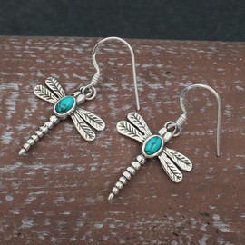 925 Sterling Silver Earrings for Women Turquoise Stone Butterfly Gemstone Earring Cute Earring Everyday Wear, Small, Sterling Silver, Turquoise