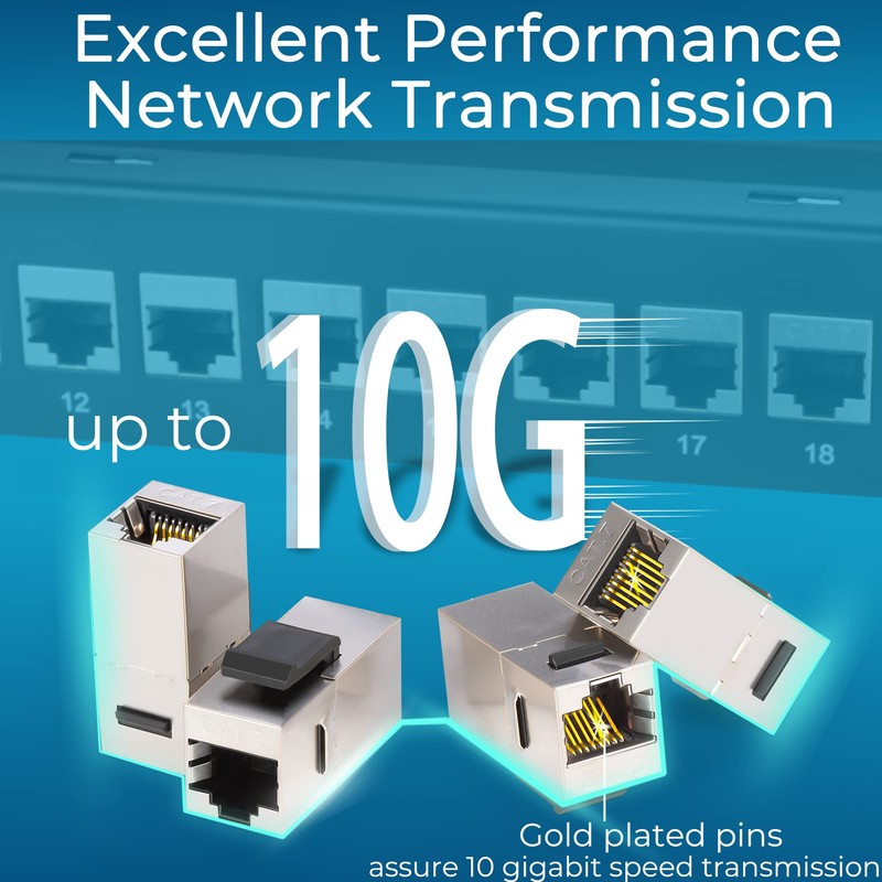 Rapink Patch Panel 24 Port Cat7 with Inline Keystone 10G