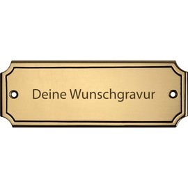 Rectangular Brass Sign with Engraving