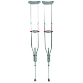 Medline Adjustable Quick-Fit Crutches Easily Adjusts to Fit Kids, Adults & Seniors Between 4’7”– 6’7” Tall — Mobility Aid Supports Up to 300 lbs