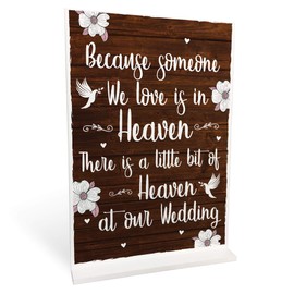 RED OCEAN Wedding In Memory Of Someone In Heaven Remembrance Sign Rustic Free Standing Plaque