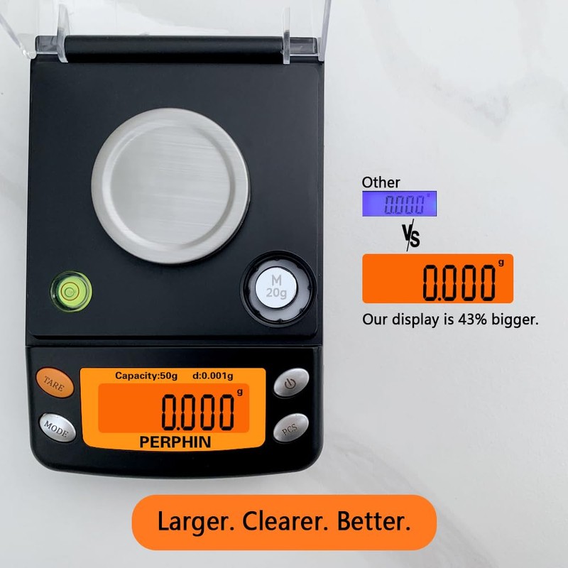 TOPWEIGH Milligram Scale, Dual Powered, Large Display, mg Scale, Adjustable