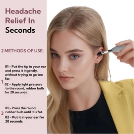 Ear Pressure Relief Suction Device, Ear Pressure Tool, Airplane Ear Pressure Relief Through Inner Ear Pressure Balance, with 3 Sizes of Earplugs, Pink