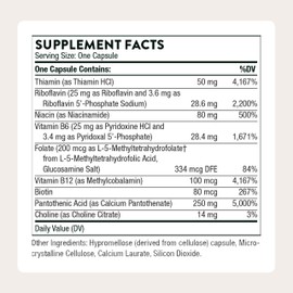 THORNE - Stress B-Complex - Vitamins B2, B6, B12 & Folate in Highly-Absorbable and Active Forms - Extra Vitamin B5 for Adrenal Support, Stress Management & Immune Function* - 60 Servings