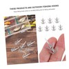 GRIRIW 7Pcs Luminous Stainless Steel Fishing Hooks Durable Squid Hooks