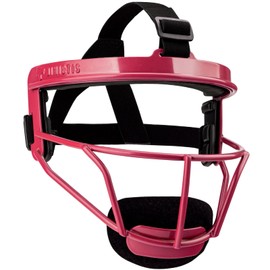 Dinictis Softball Face Mask, Lightweight, Comfortable, with Wide Field Vision, Durable and Safe Face Guards, Premium Protective Softball Fielder's Mask-Red-Child(S)