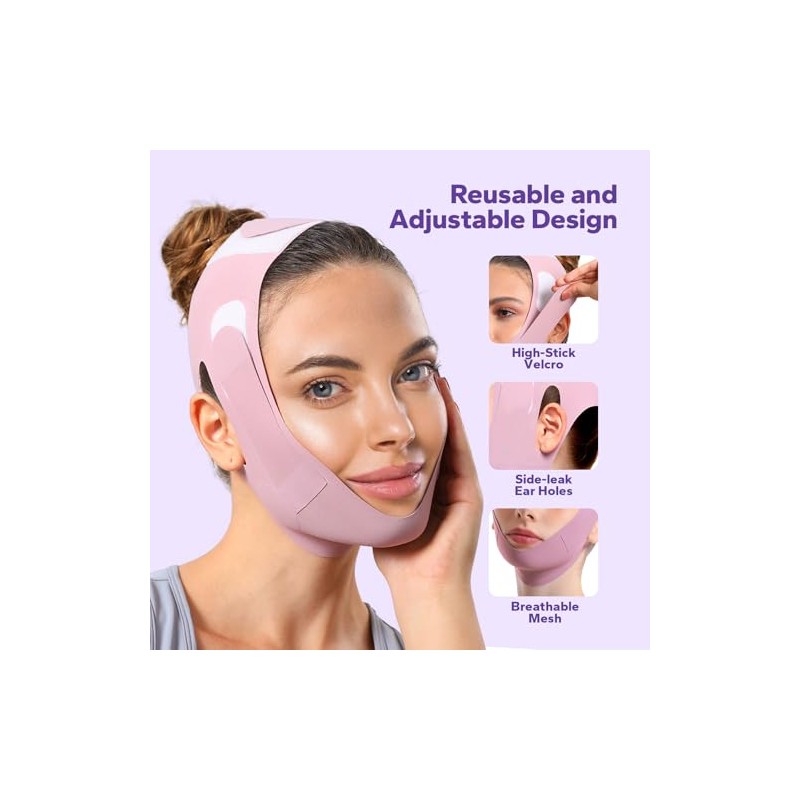 Correa de barbilla con forma de V, mascarilla con forma