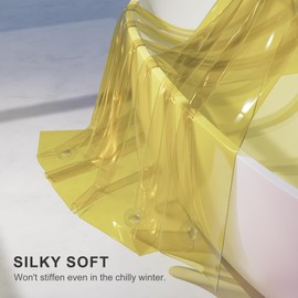 AmazerBath Shower Curtain Liner, 100% EVA Clear Yellow Heavy Duty Shower Curtain and Liner 2-in-1, 72x72 Luxury Plastic Weighted Bathroom Shower Liner, 12 Rustproof Grommets & 3 Heavyweight Stones