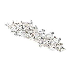 VOCOSTE Rhinestone Hair Clips, Flower Hair Barrettes, French Hairpins, Hair Clip, Sparkle Valentines Wedding Prom Accessories for Women Girls, Silver Tone