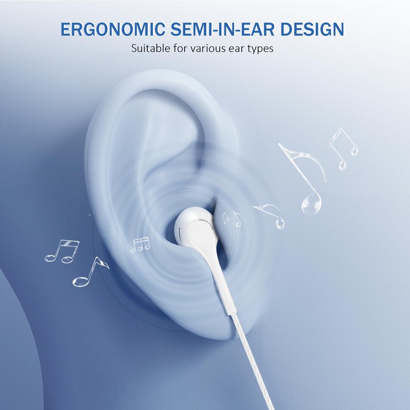 Jogteg Earbuds Headphones with Microphone Pack of 5, Noise Isolating