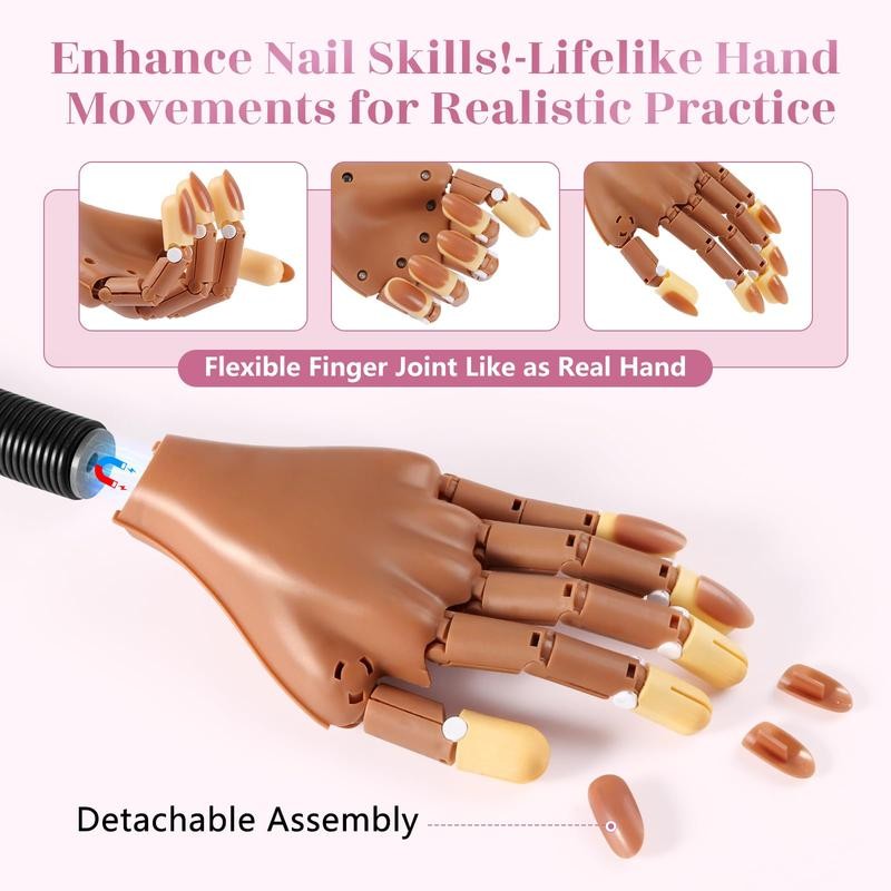 Magnetic Practice Hand For Nails: Flexible Manicure With Strengthen Tips