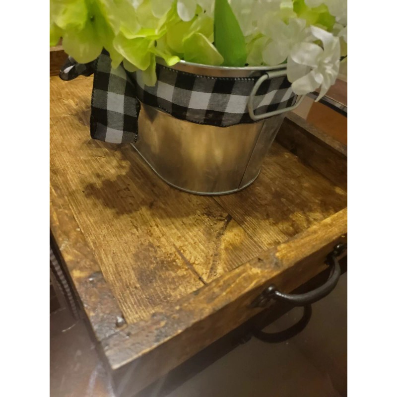 Undisclosed Ottoman Tray Rustic Farmhouse Serving Tray With Handles Decor
