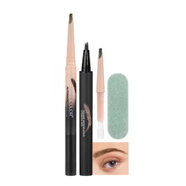 Anglicolor Eyebrow Pencil Set, Quick Eyebrows in 3 Minutes, Eyebrow Brush Quick Filling, Microblading Eyebrow Pencil Replacement Core For, Combined for Better Results (02 Brown)