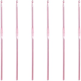 6Pcs 3.5mm Aluminum Crochet Hook Knitting Needles US Size E (Size 4) for DIY Yarn Craft,Nice Gift for Women Adults Kids Children Beginners (Pink)