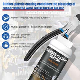 WANJAO Tool Dip Rubber Coating, Liquid Rubber Dip Flexible Peelable Protective Coating Rubber Coating Sealant, Waterproof, Flexible, Breathable, Slip Resistance for Tools DIY Craft, 150g Black