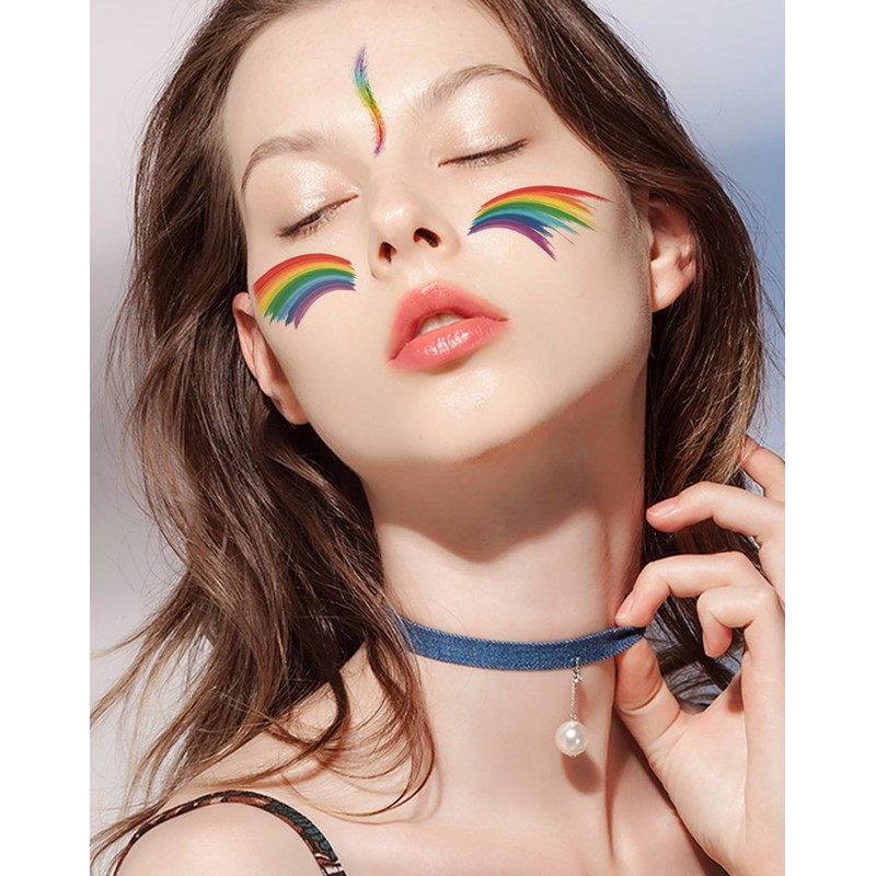 2 Sheets Temporary Rainbow Tattoo Festival Tattoo Fake Tattoo LC025