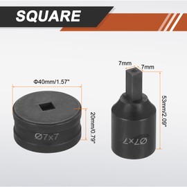 sourcing map Hydraulic Hole Punch Die 7x7mm Square Hole 40Cr Steel Electric Punching Kit for CH70 Electric Punching Machine, Black