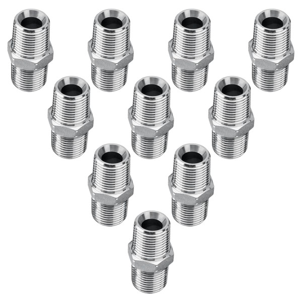 Racewill 10 Pack Hydraulic Hose Adapter Fittings: 3/8" NPTF Male