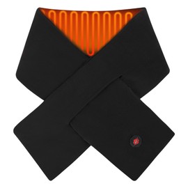 Dr.Warm Heated Scarf with Battery for Men Women, Rechargeable Electric Heated Neck Warmer,Black