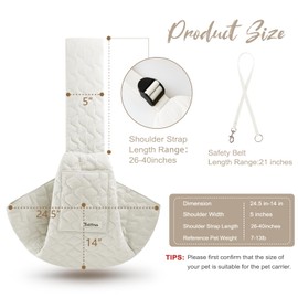 JourCraf Dog Sling for Small Dogs, Front Dog Sling Carrier, Padded Adjustable Pet Soft Carrier with Adjustable Shoulder Strap, Travel Safety Harness Machine Washable for Small Cats Puppy Outdoor