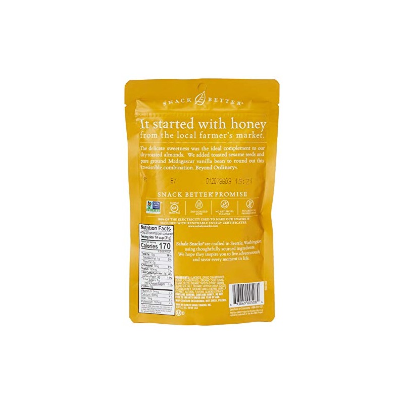 Sahale Snacks Honey Almonds Glazed Mix, 4 oz., Pack of